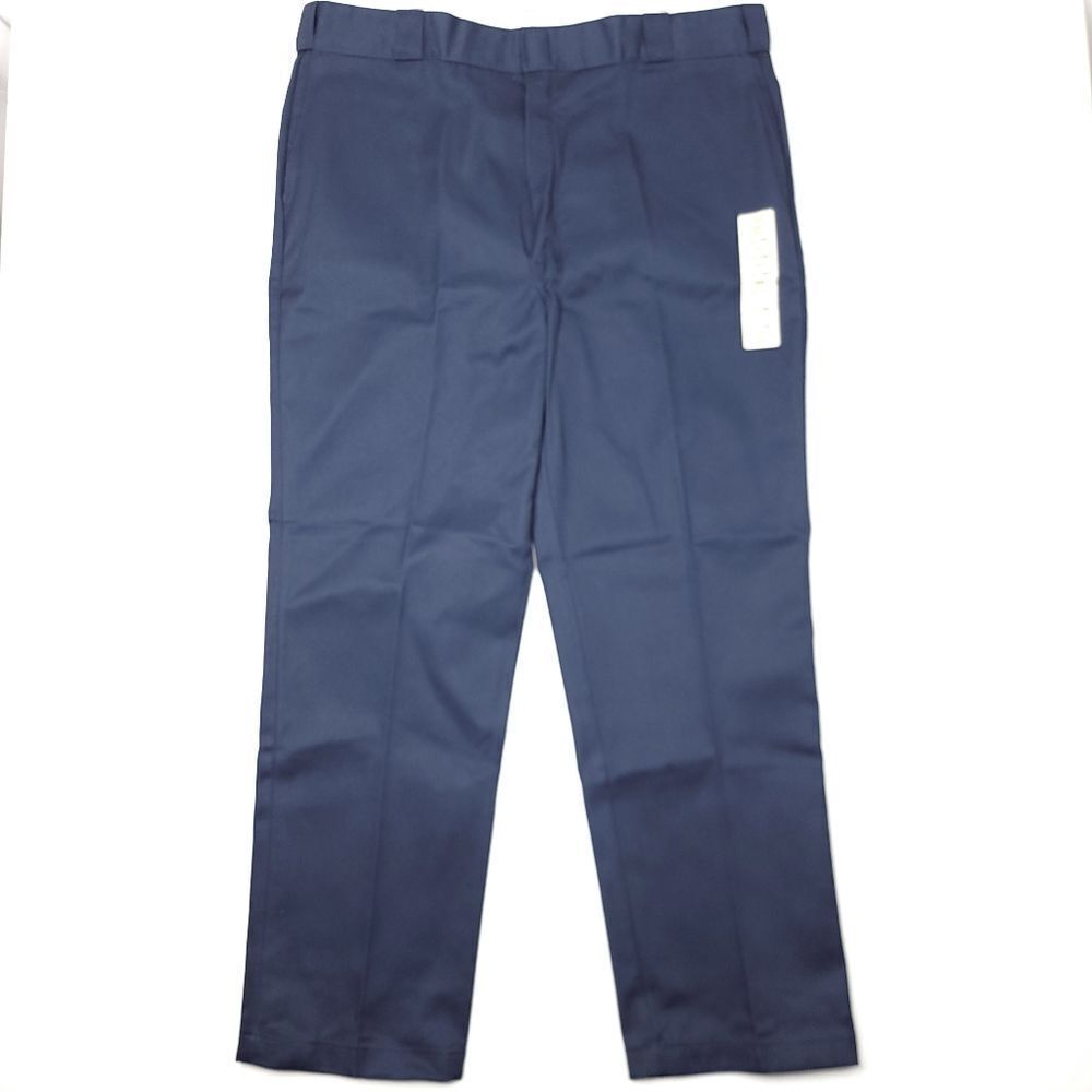 Vintage NWT Dickies 874 Twill Work Pants 42x32 Blue Stain Release 14" Rise